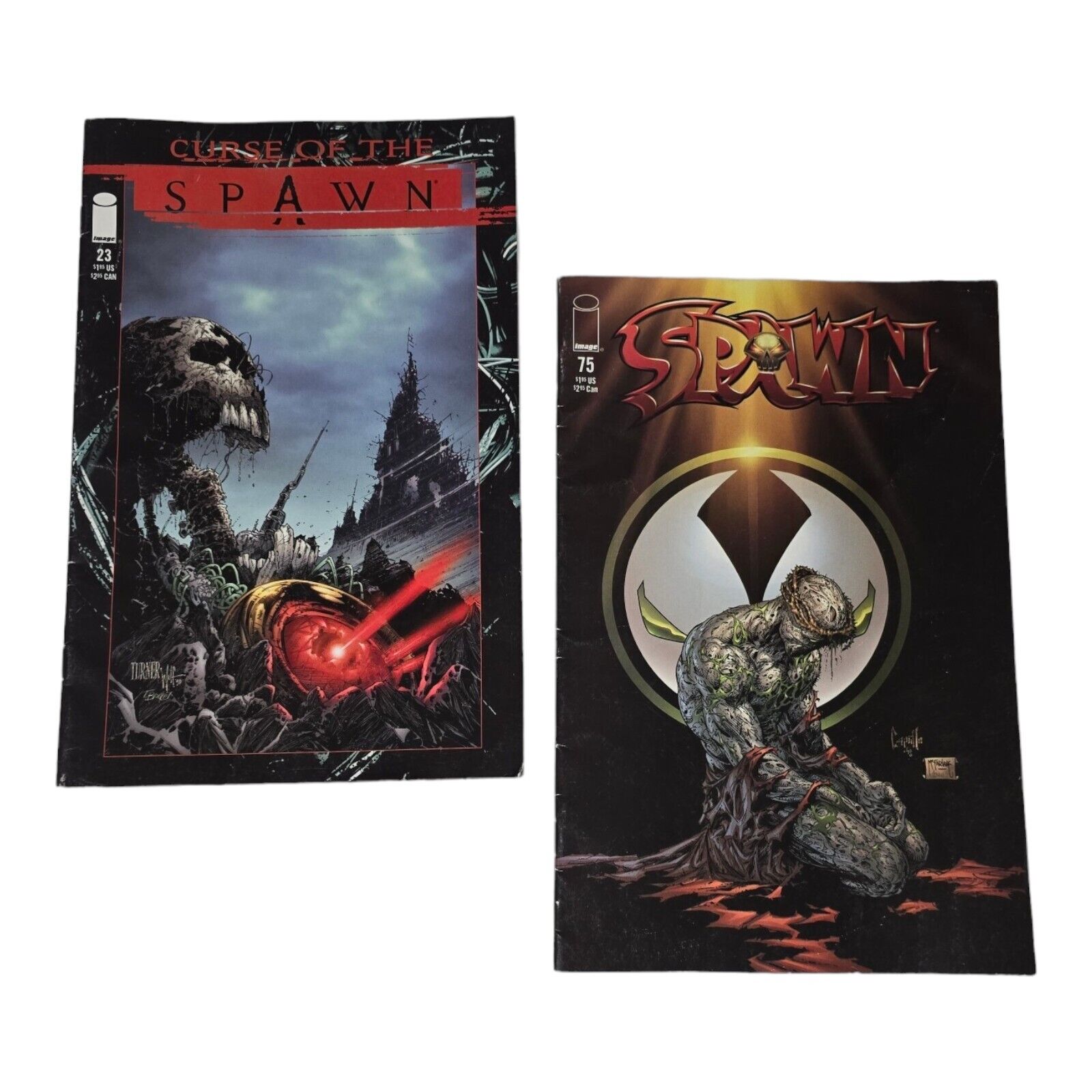 Spawn #75 & Curse of Spawn #23 Comic Book Set 1998 Image Comics Todd McFarlane