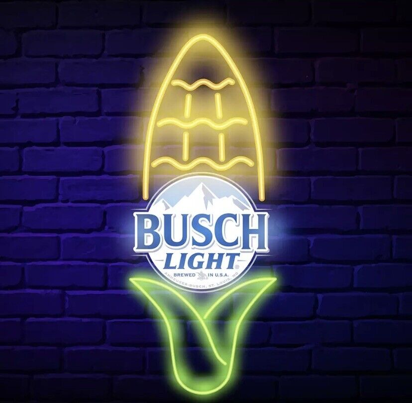 RARE Busch Light Sign Beer CORN COB LED For the Farmers Tractor Neon Can Cooler