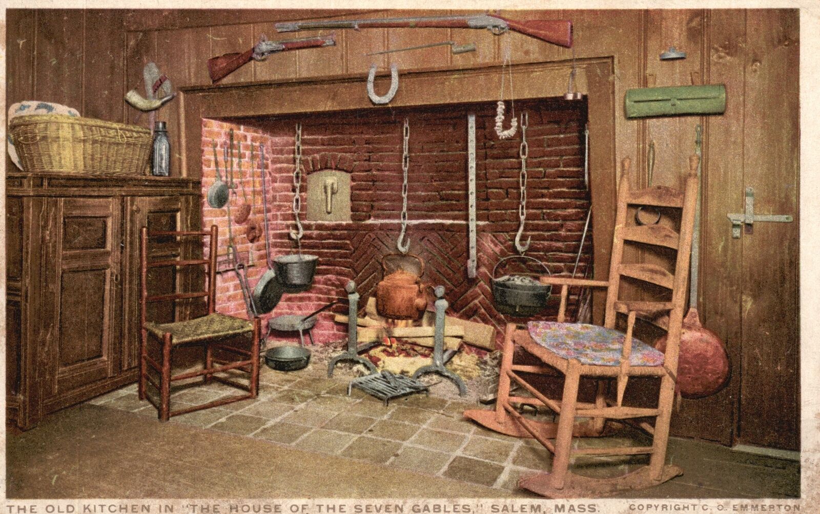 Vintage Postcard 1920\'s The Old Kitchen of Seven Gables Salem Massachusetts MA