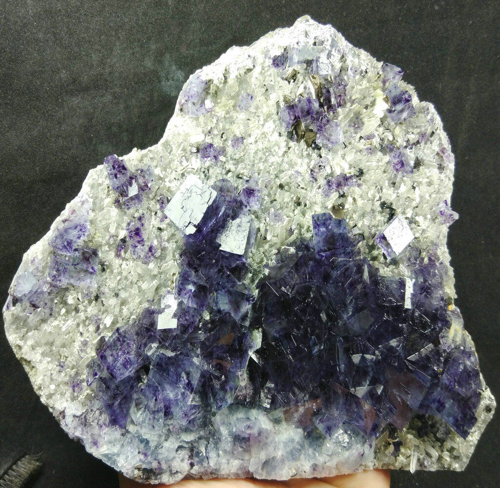 2.95lb Natural Cube Transparent Phantom Purple Fluorite Crystal Mineral Specimen