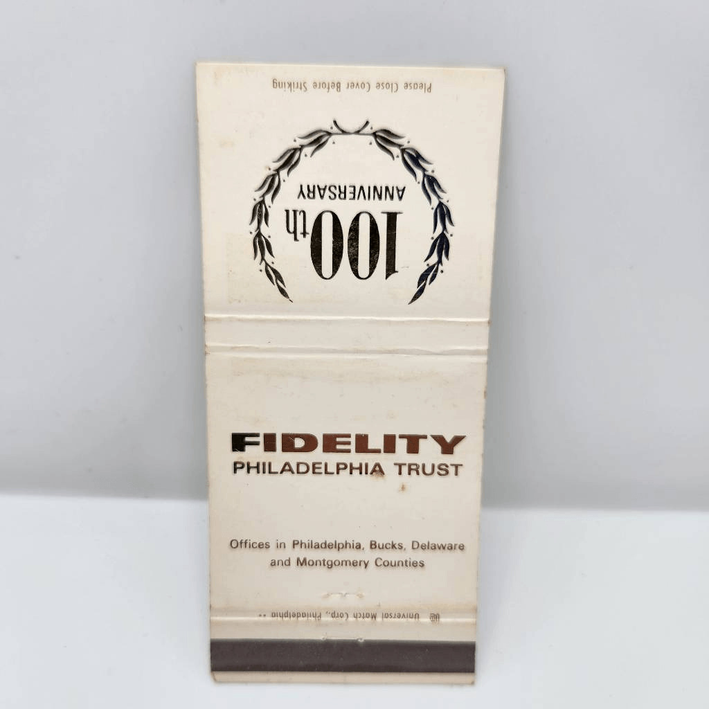 Vintage Matchcover Fidelity Philadelphia Trust
