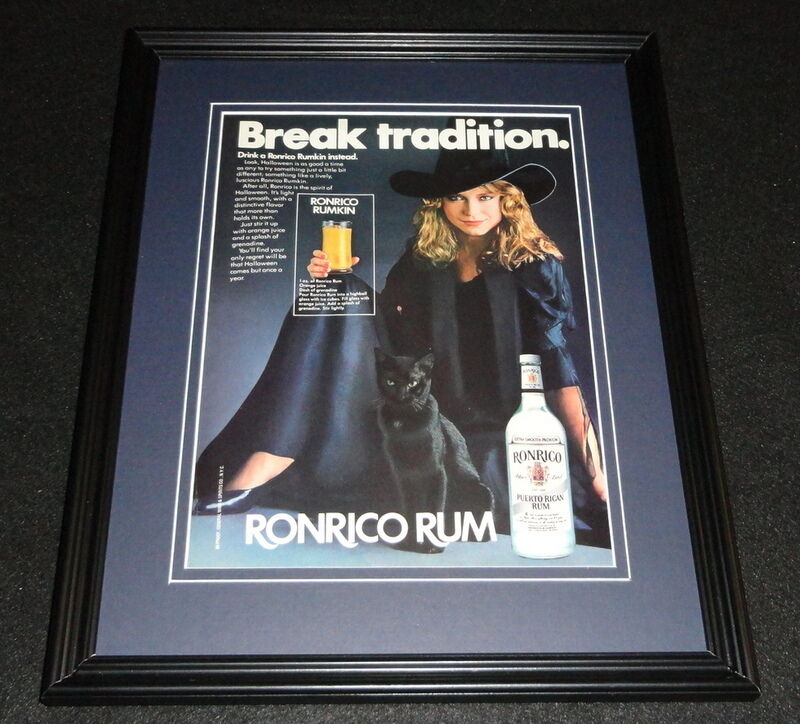 1983 Ronrico Rum Halloween Framed 11x14 ORIGINAL Advertisement