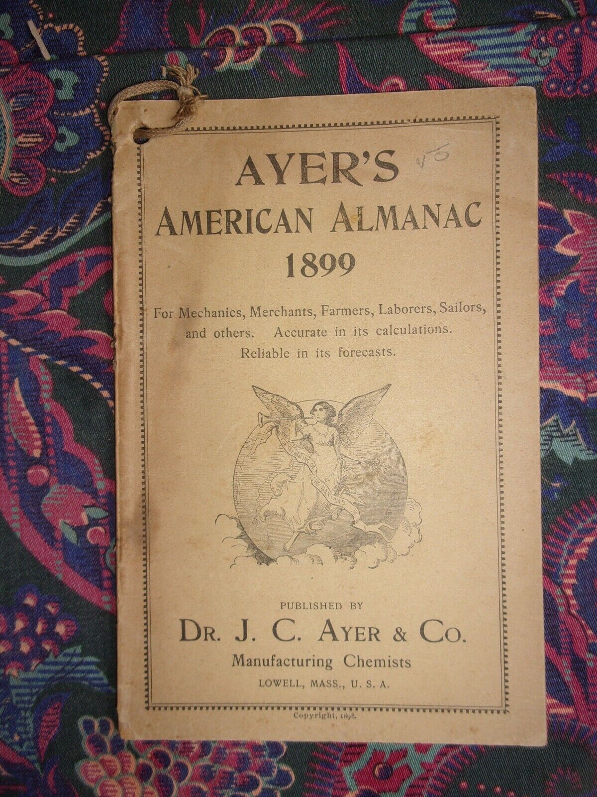Antique Ayer\'s American Almanac	Dr. J C Ayer	1899	Lowell MA