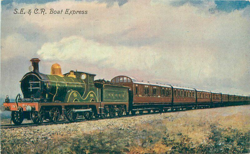 UK Railway S.E..& CR Boat House Valentine Artotype C-1910 Postcard 21-12906
