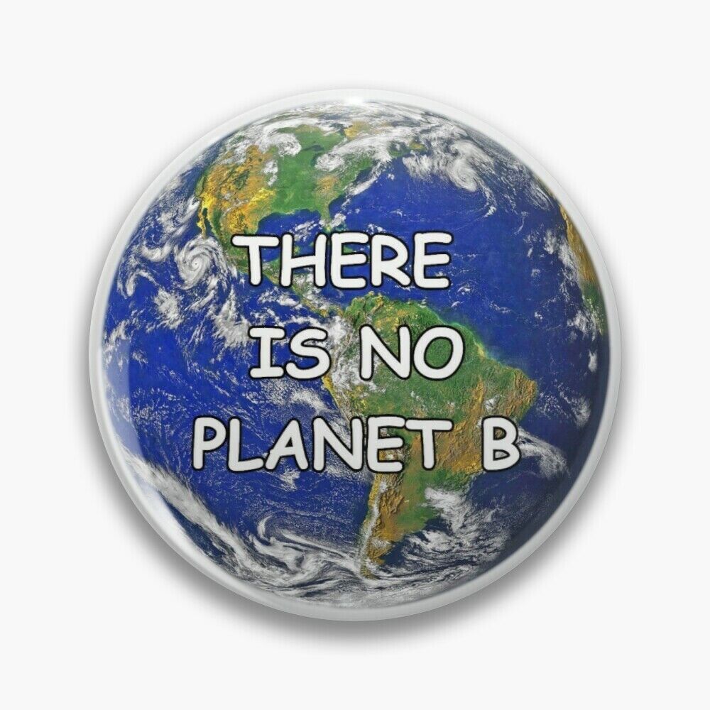 THERE IS NO PLANET B Badge | 45mm Pin | Global Warming Climate Change Earth