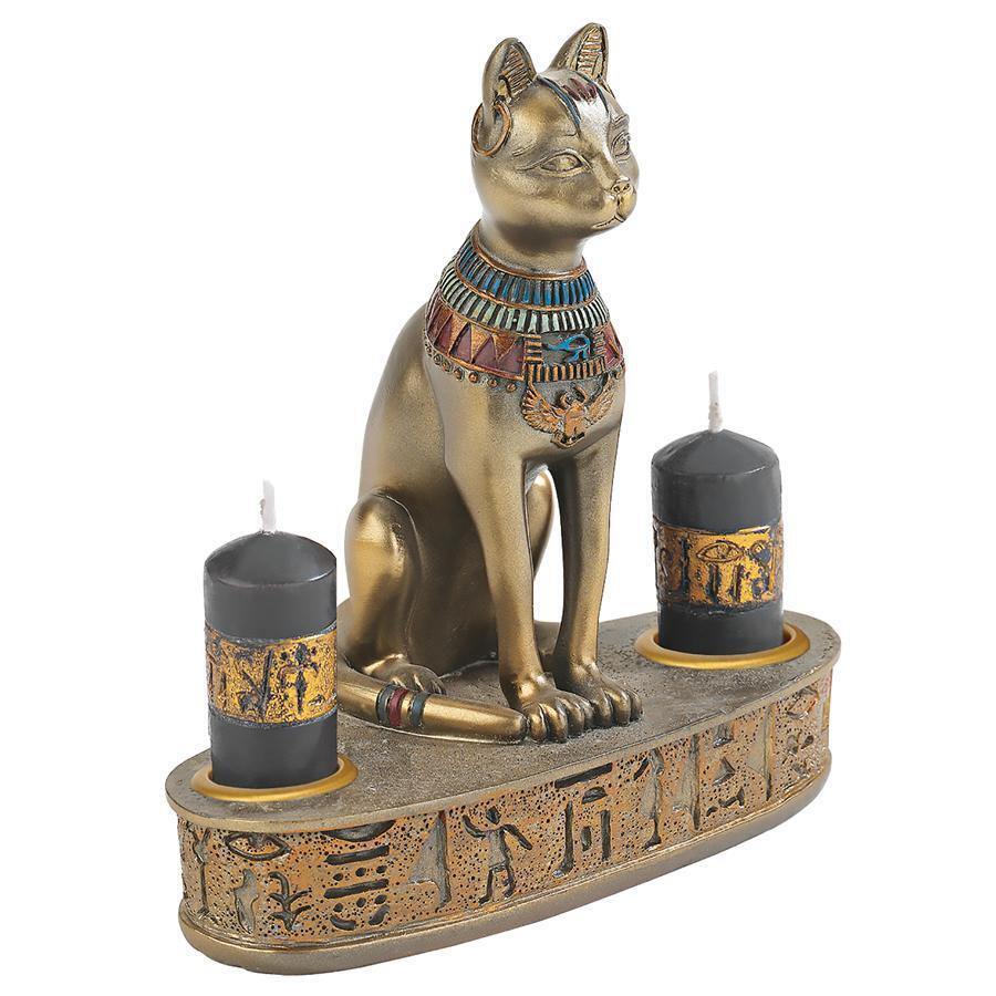 Egyptian Goddess of Fire & Felines Bastet Feline Cat Goddess Altar Candle Holder