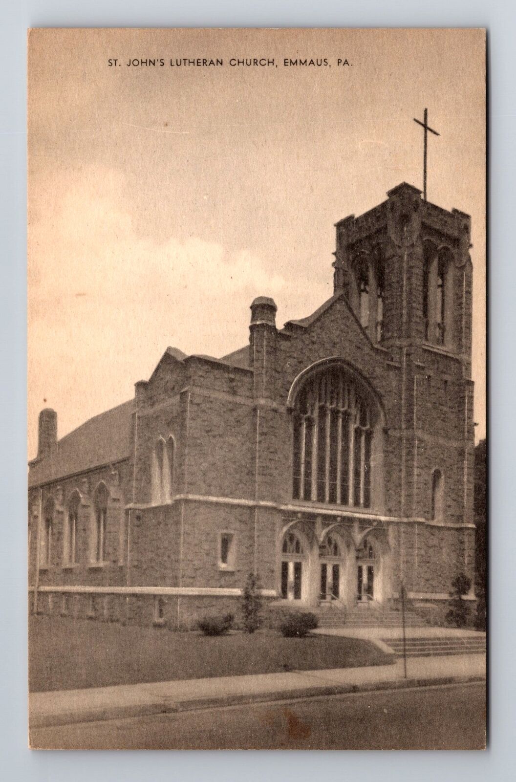 Emmaus PA-Pennsylvania, St. John's Lutheran Church, Vintage c1950 Postcard