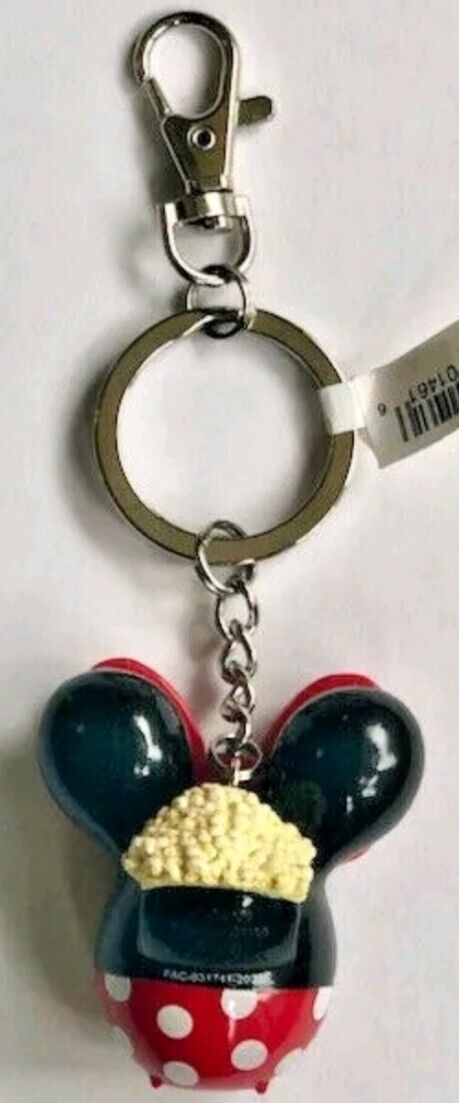 Disney Parks Minnie Mouse Balloon Popcorn Bucket Keychain Bag Charm