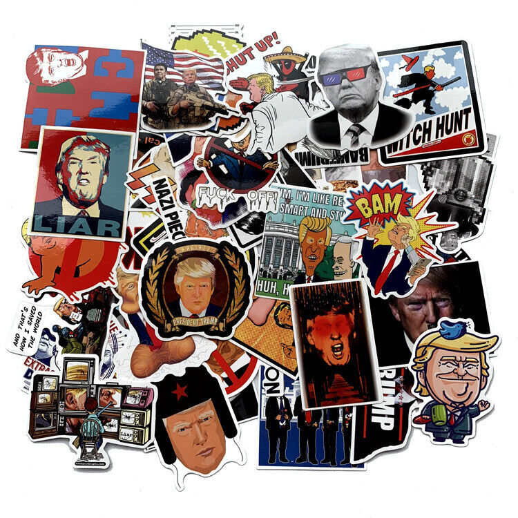 50 PCS Funny Donald Trump Stickers Decal President Election Laptop Skateboard