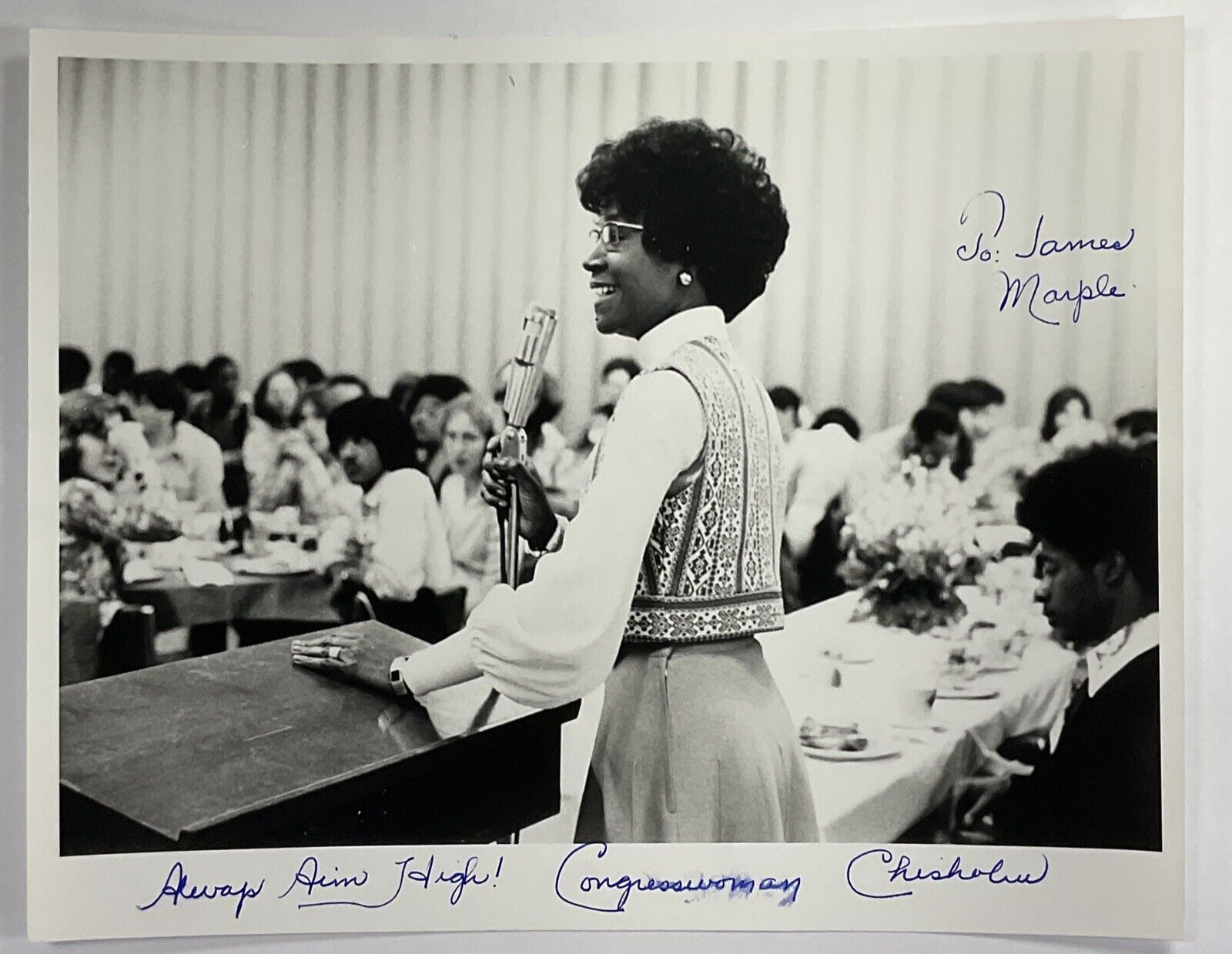 SHIRLEY CHISHOLM Autograph Signed PHOTO 1st Black Congresswoman Always Aim High