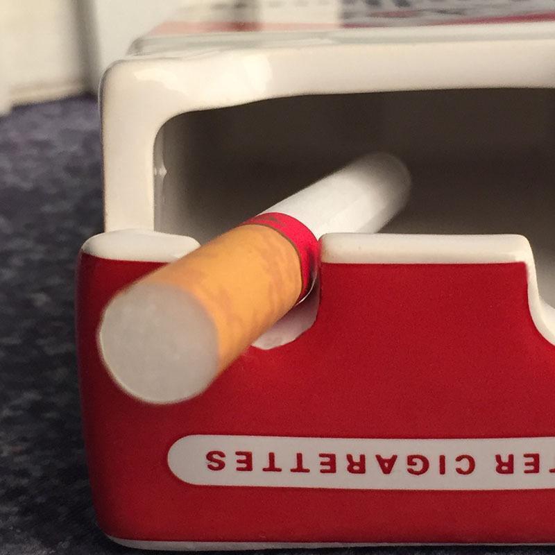 Marlboro Gold Creative Ceramic Tobacco Cigarette Pack Shape Ashtray Smoke