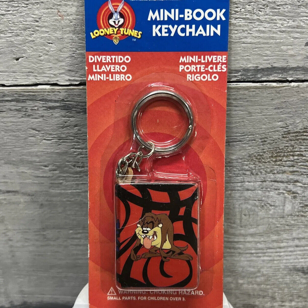 Vtg Looney Tunes Tasmanian Devil Taz Red Mini Book Keychain Cartoon 1998 New