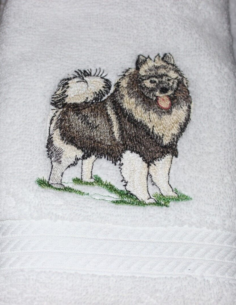 SALE KEESHOND Dog Breed Bathroom HAND TOWELS EMBROIDERED