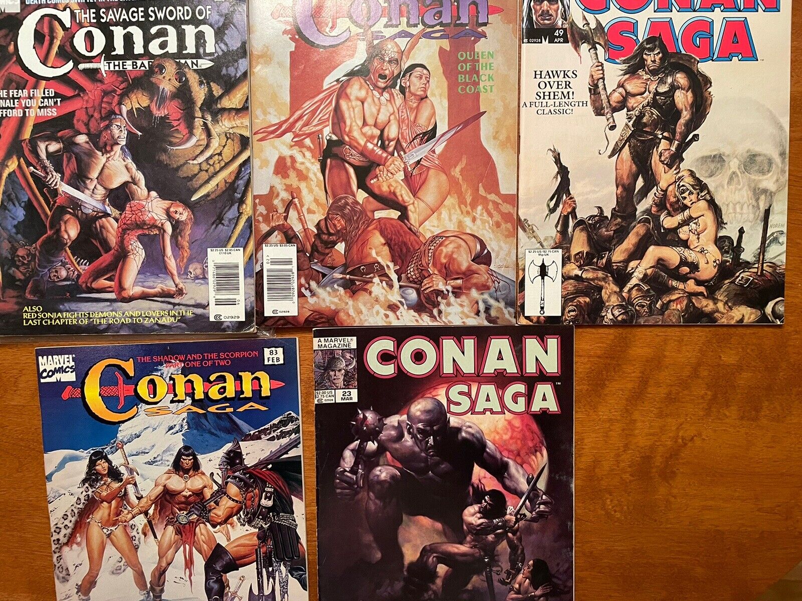 Conan Saga and Savage Sword of Conan Lot of 5 Issues See Pics