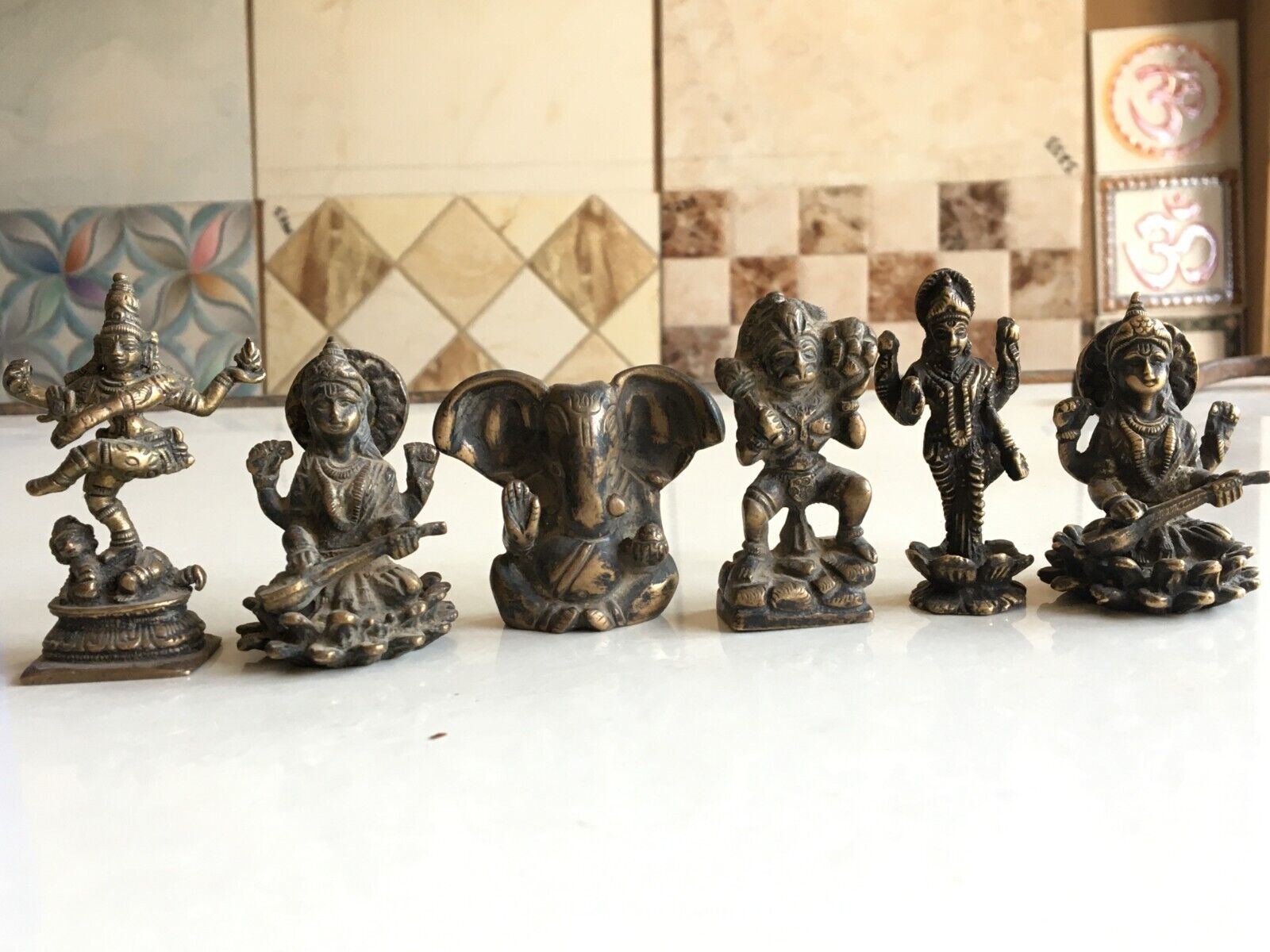 Vintage Old 6 Pcs Brass Handmade Hindu Idol\'s God\'s Figurine Statue Collectibles