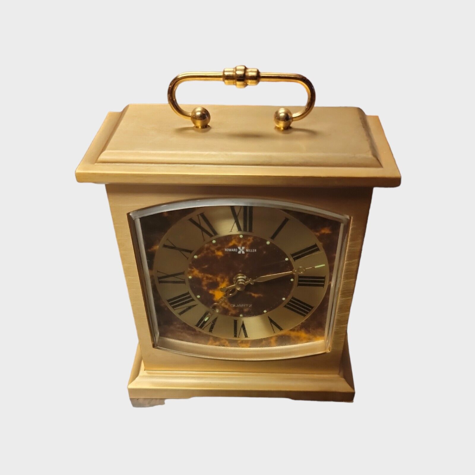 Vintage HOWARD MILLER Conoco Brass Clock #4RE603 Made in Japan Tabletop Mantle