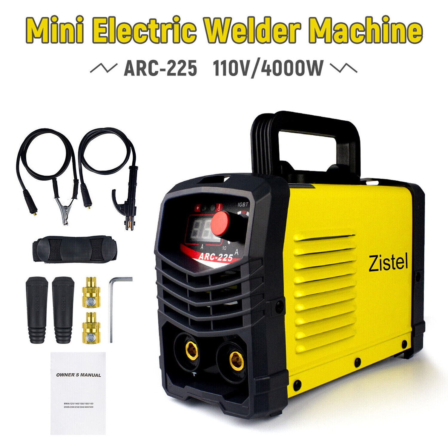 110V Mini IGBT ARC Welding Machine 225-AMP Inverter DC MMA Electric Welder Stick