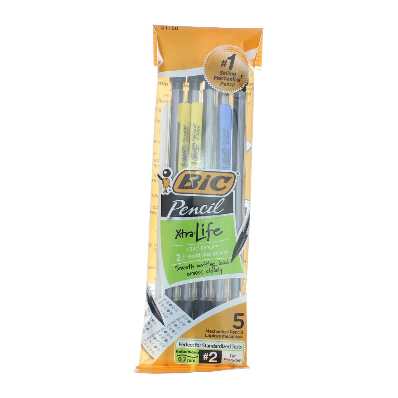 2 Pack BiC Xtra Life Mechanical Pencil, 0.7 mm, #2, 5 Ct