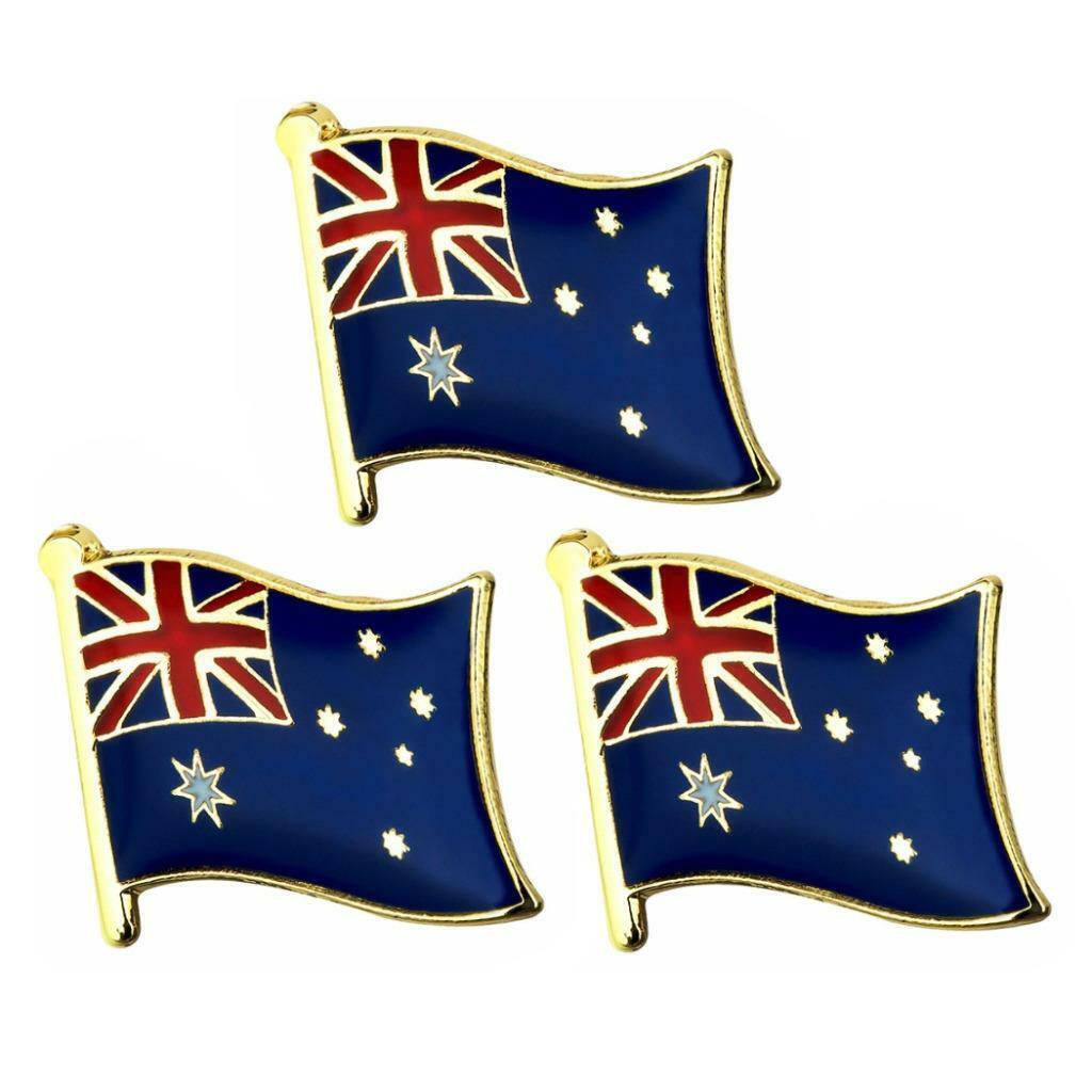 3 AUSTRALIAN FLAG PINS 0.5\