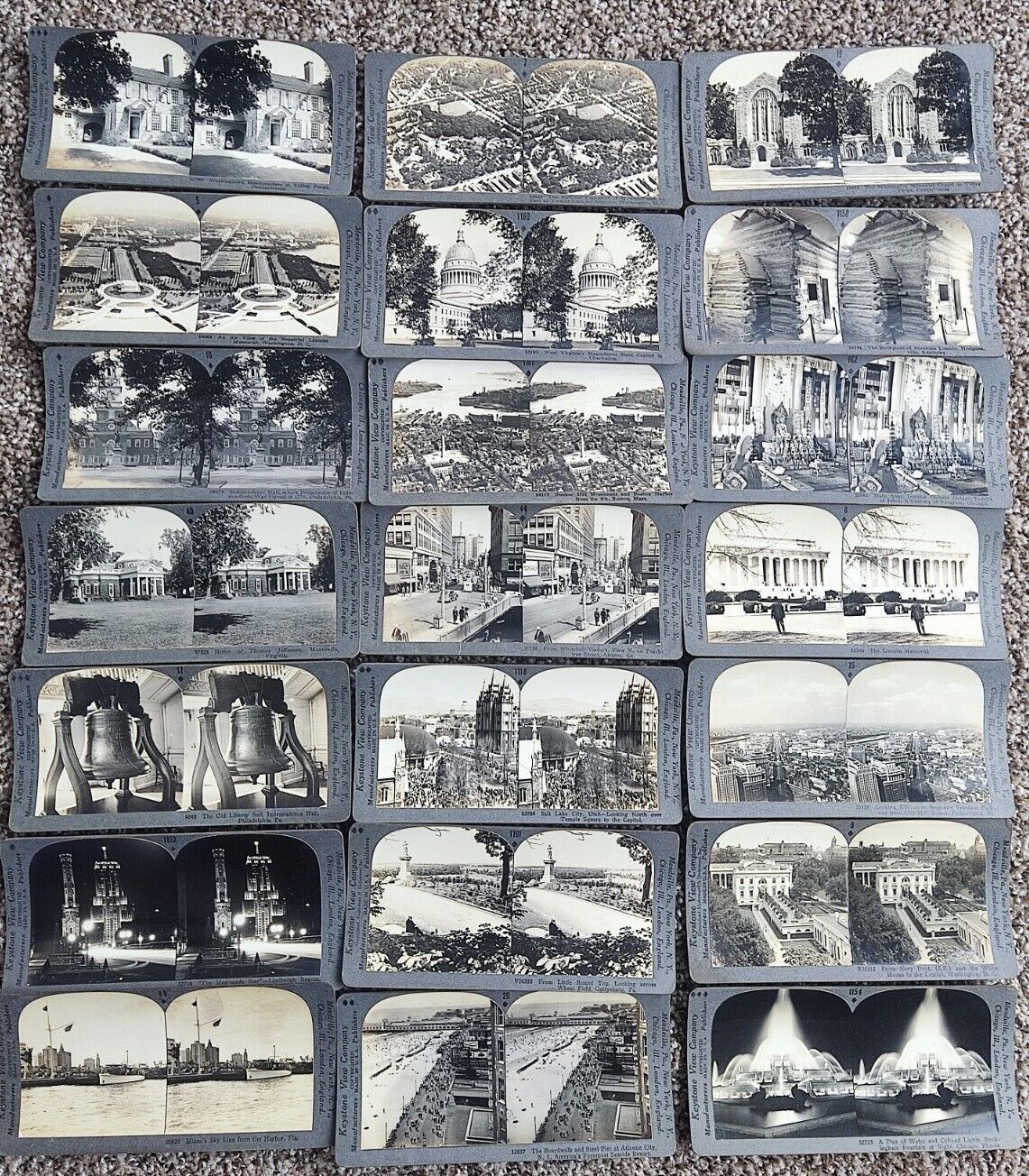 Lot Of 21 Keystone View Company Stereoview Cards American Monuments And Cities