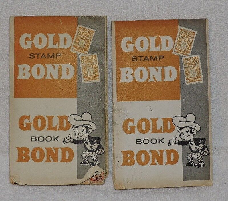 Pair of Gold Bond Stamp Books Filled