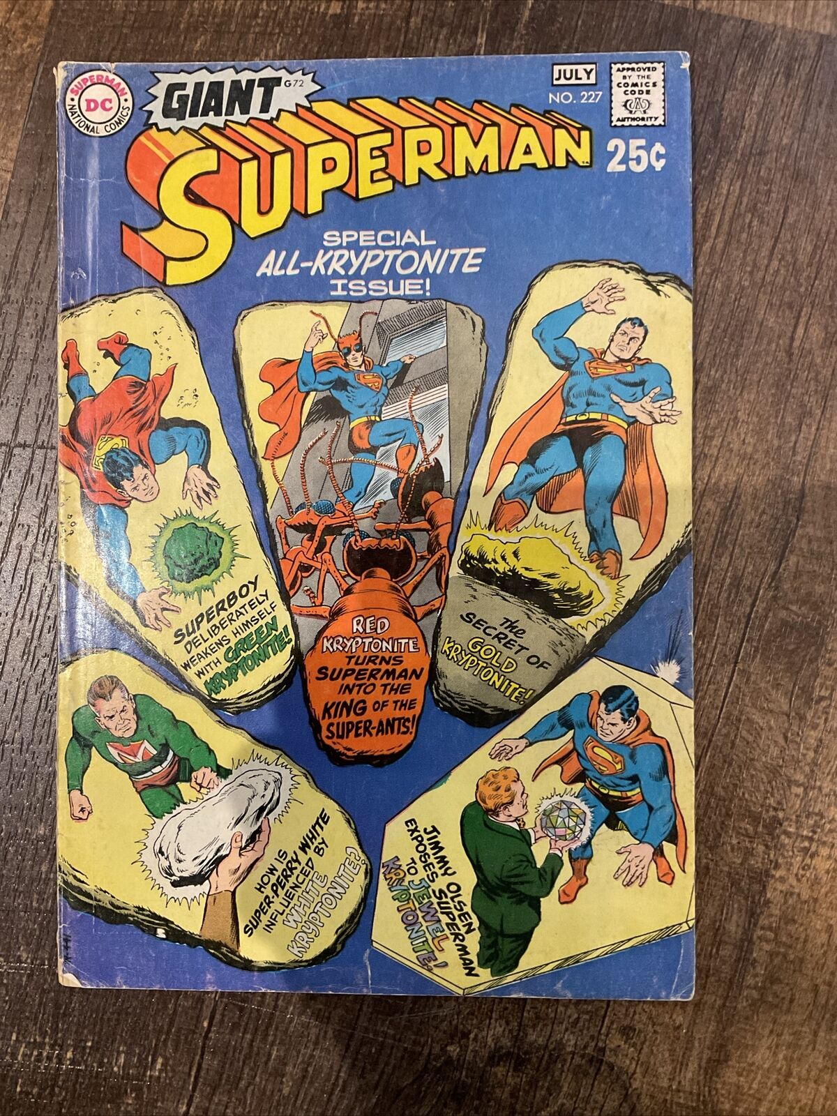 Superman 227 GIANT G72 Curt Swan art All Kryptonite Issue 1970 DC Comics J837