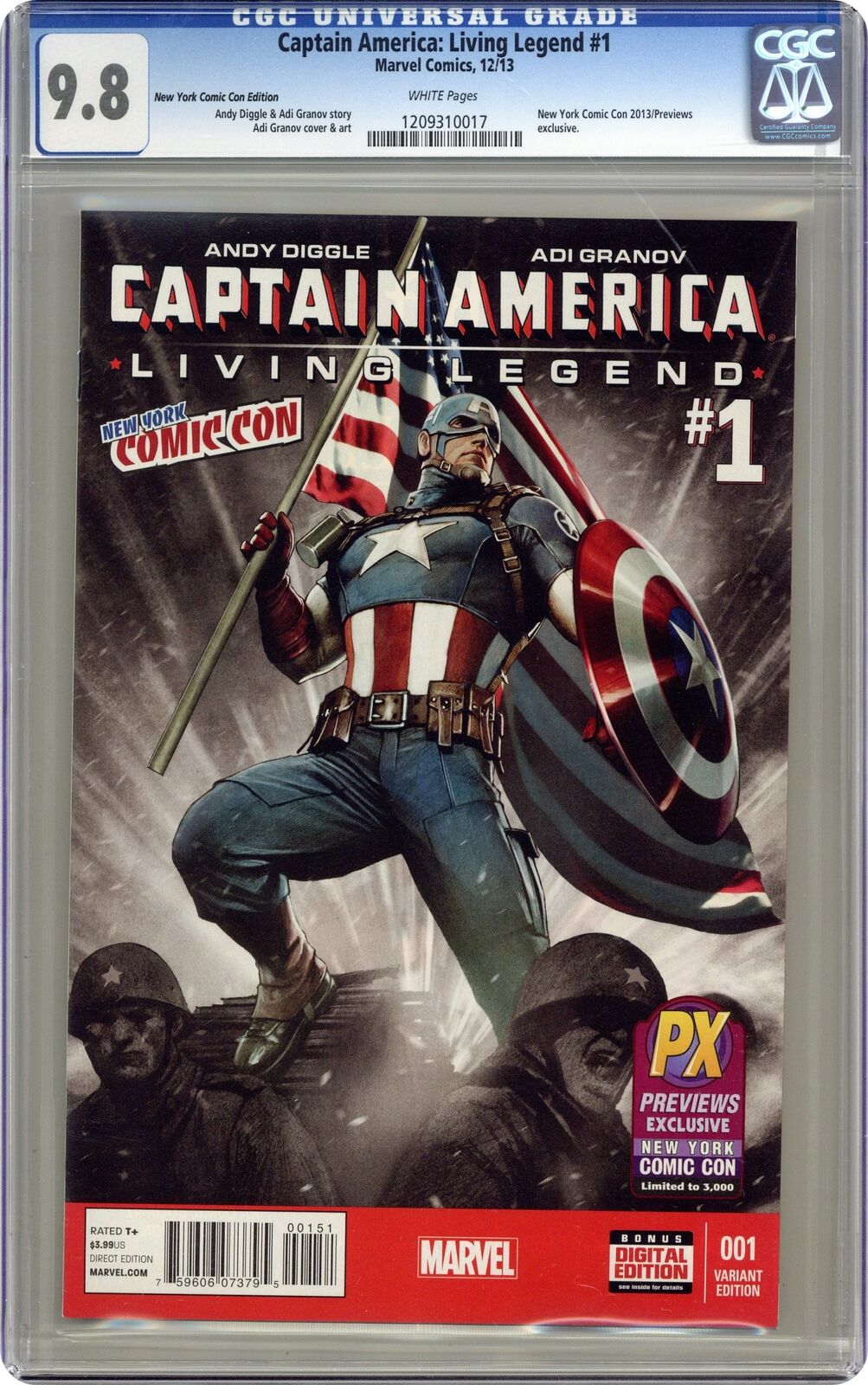 Captain America Living Legend #1 Granov NYCC Variant CGC 9.8 2013 1209310017