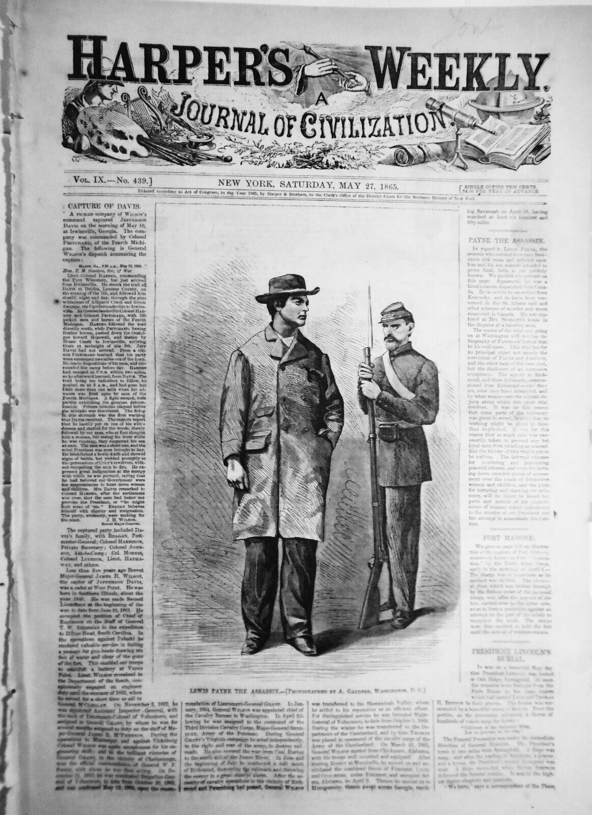 Harper's Weekly May 27, 1865 Original issue: Lincoln's Burial and Procession etc