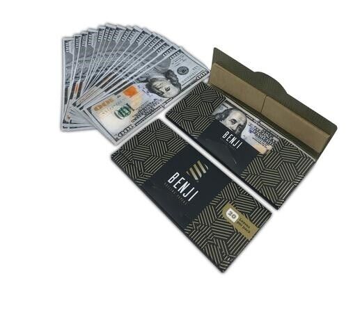 4 PACKS of BENJI $100 Bill King Size Hemp Rolling Paper Money w/Tips 20 Per Pack