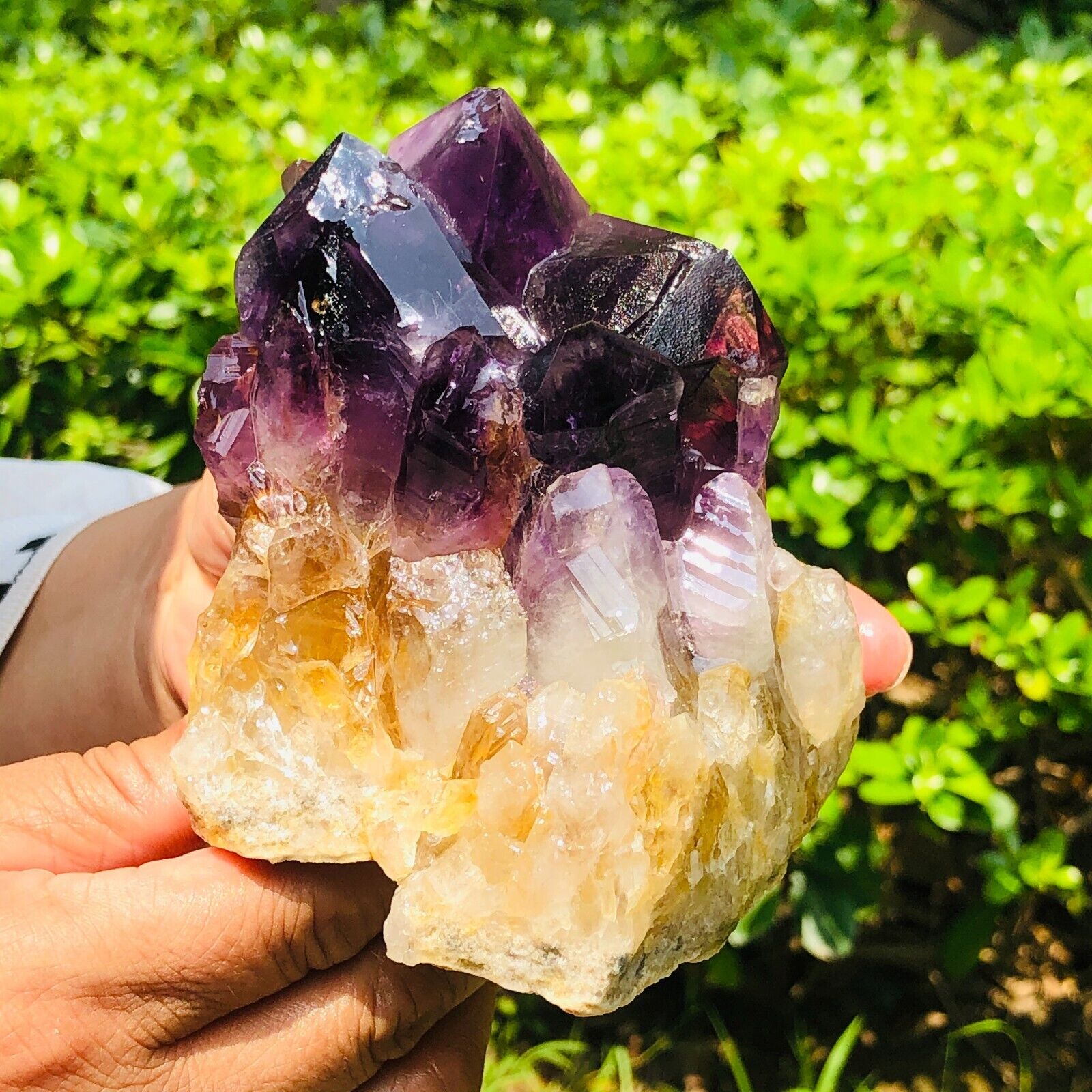 810g HUGE Natural Purple Quartz Crystal Cluster Rough Specimen Healing 611