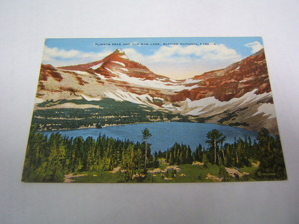 Postcard Glacier National Park Flinsch Peak Old Man Lak