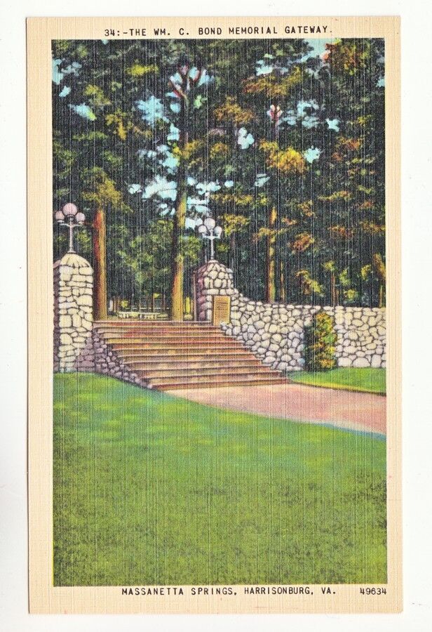 Postcard: William C. Bond Memorial Gateway, Massanetta Springs, VA
