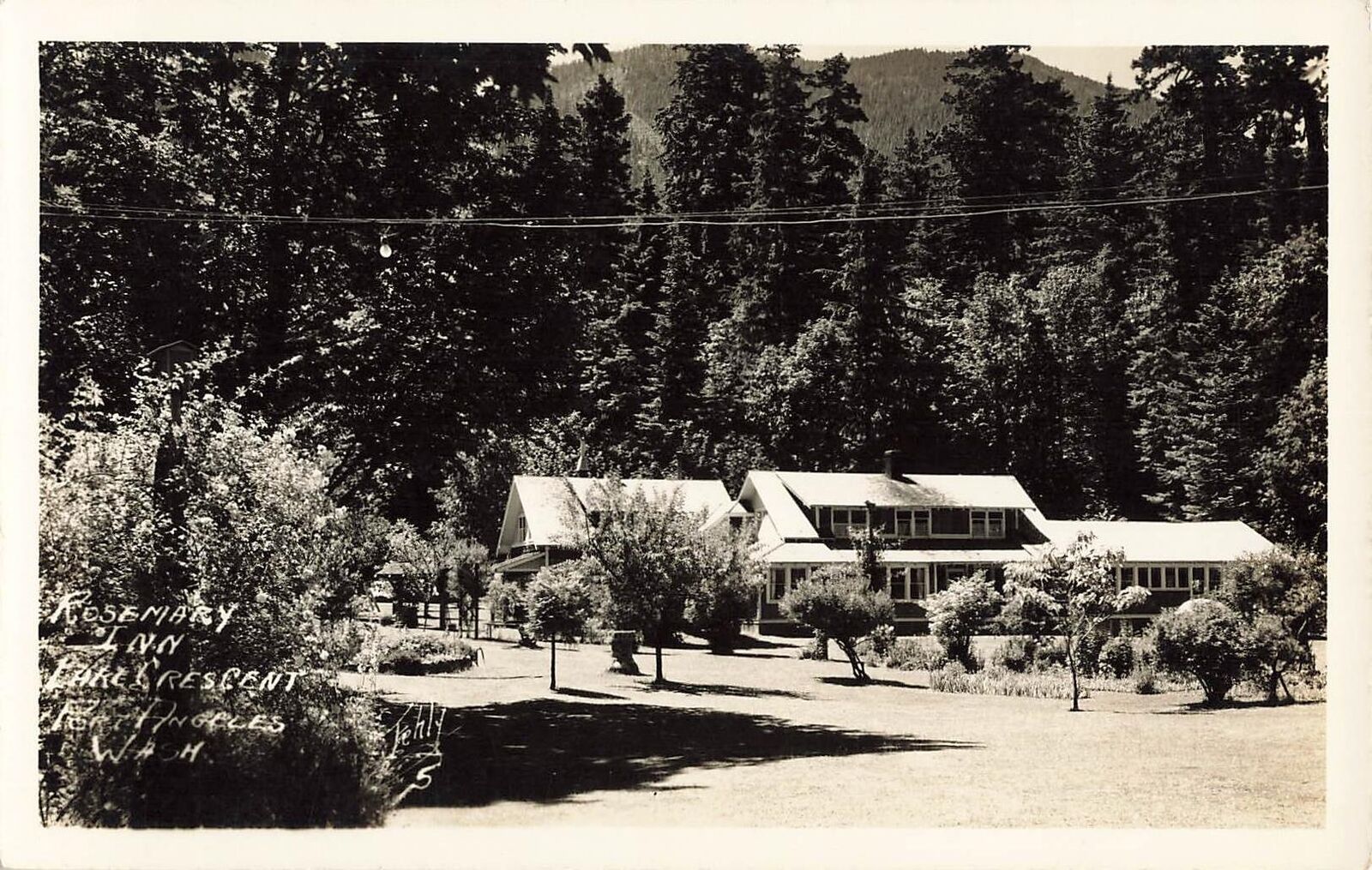 1940s rppc Rosemary Inn Lake Crescent Port Angeles Washington Photo Postcard 
