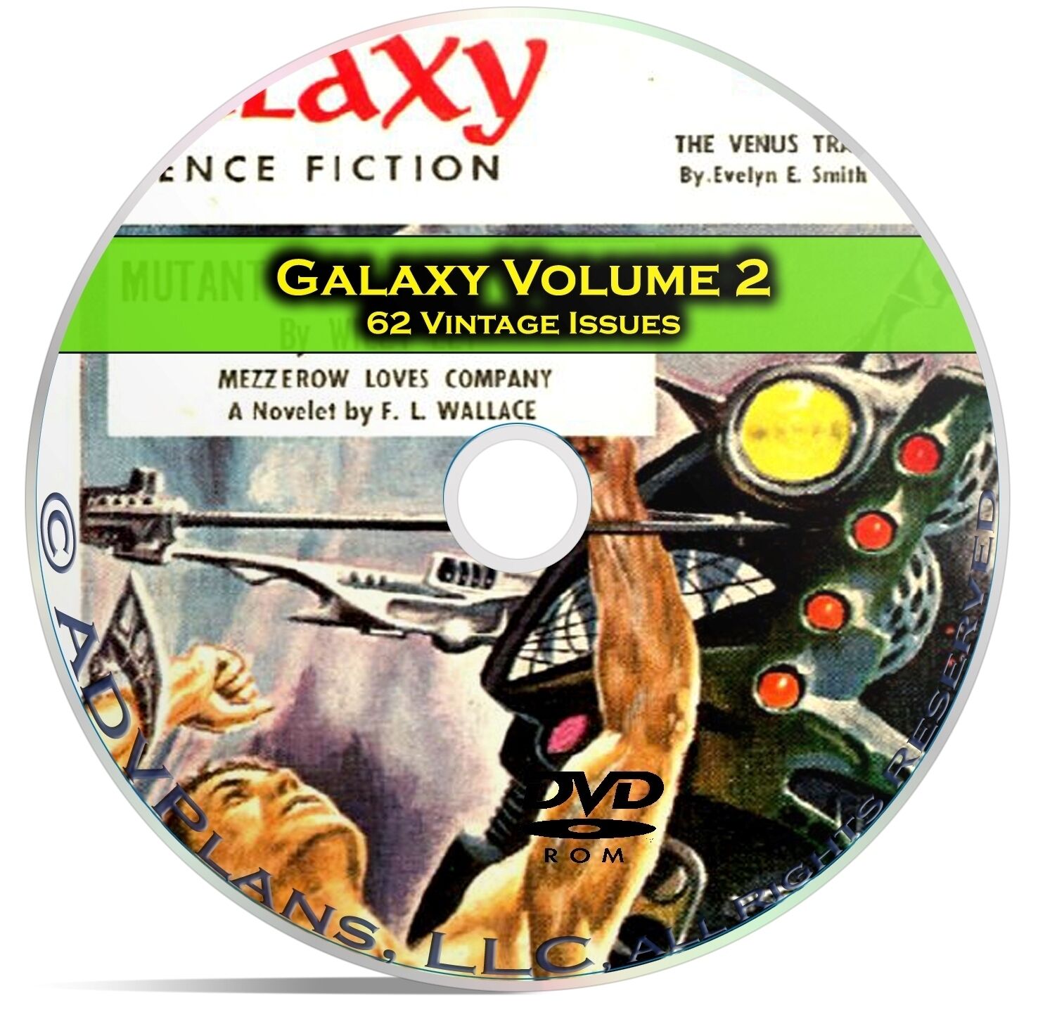 Galaxy, Vol 2, 62 Classic Pulp Magazine, Golden Age Science Fiction DVD CD C56