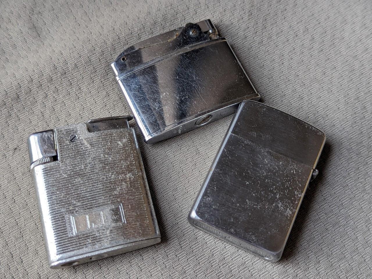 vintage LOT OF 3 lighters STAINLESS playboy ronson champ