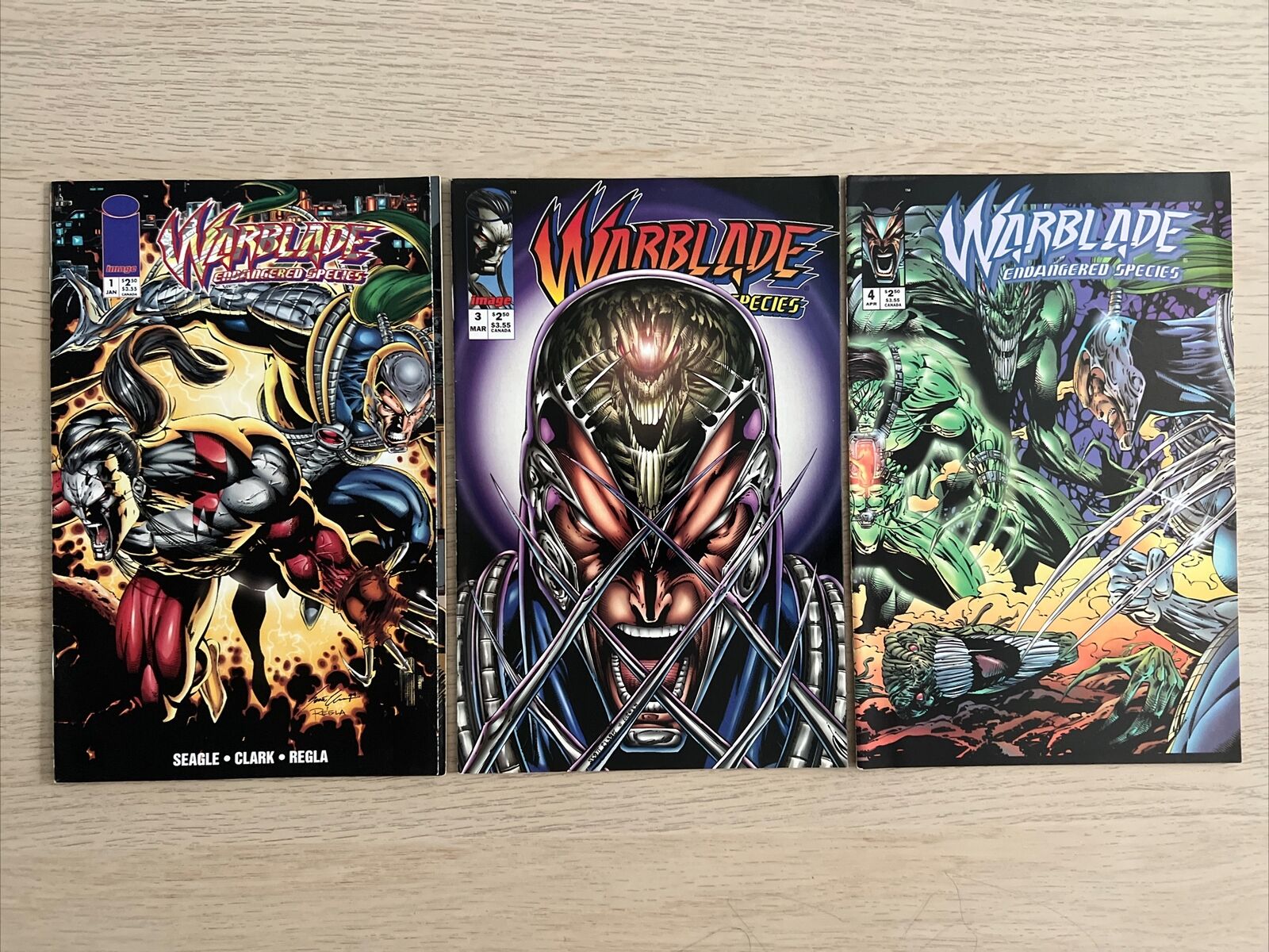 Warblade Endangered Species #1, 3, 4  1995 Image Comics | Combined Shipping