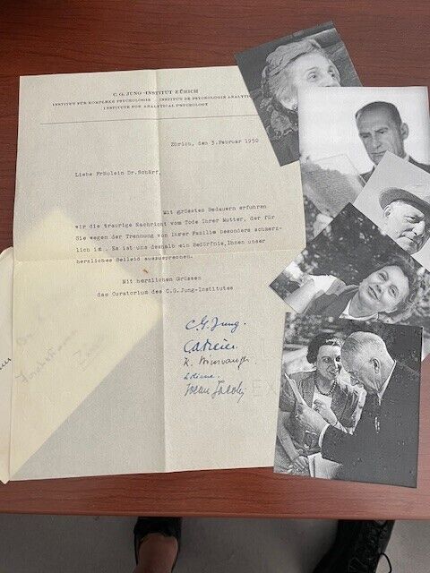 CARL G. JUNG TYPED LETTER SIGNED BY 5 FOUNDERS OF C. G. JUNG INSTITUTE