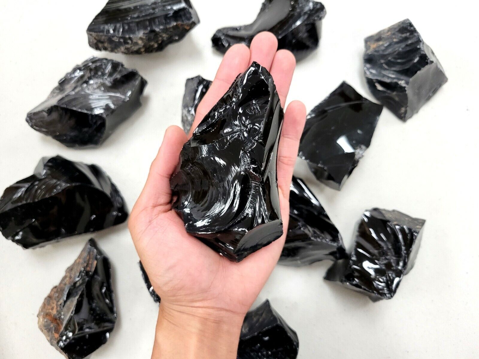 Large Raw Black Obsidian Stones Rough Natural Crystals for Lapidary & Healing