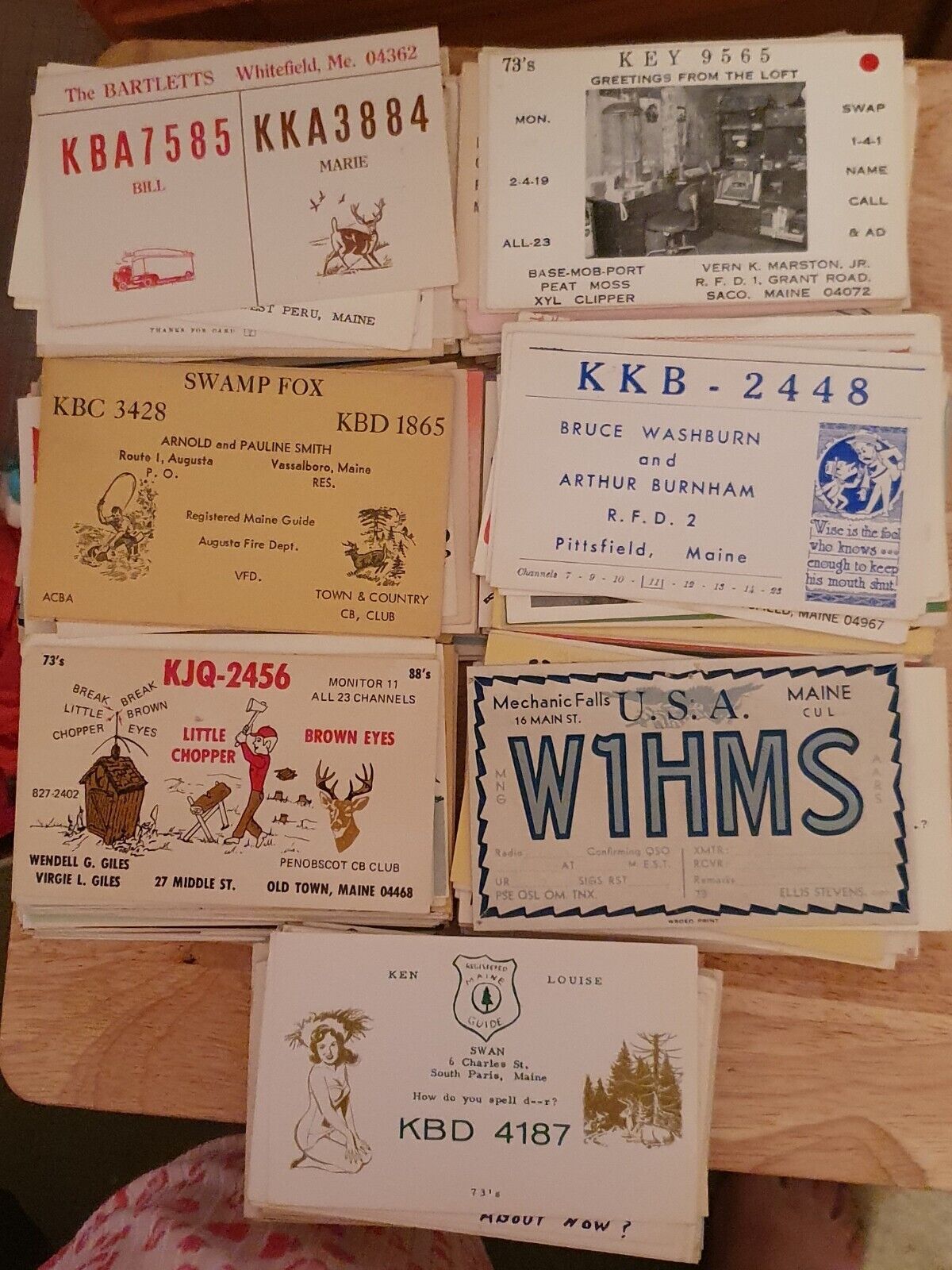 Vintage 351   Vintage QSL Ham Radio CB Amateur QSO Cards Maine USA