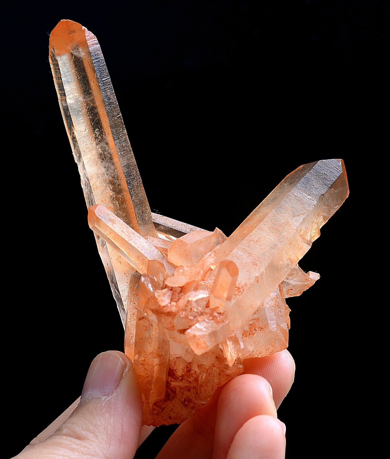 72g Natural Rare Transparent Red Skin QUARTZ Crystal Cluster Mineral  Specimens