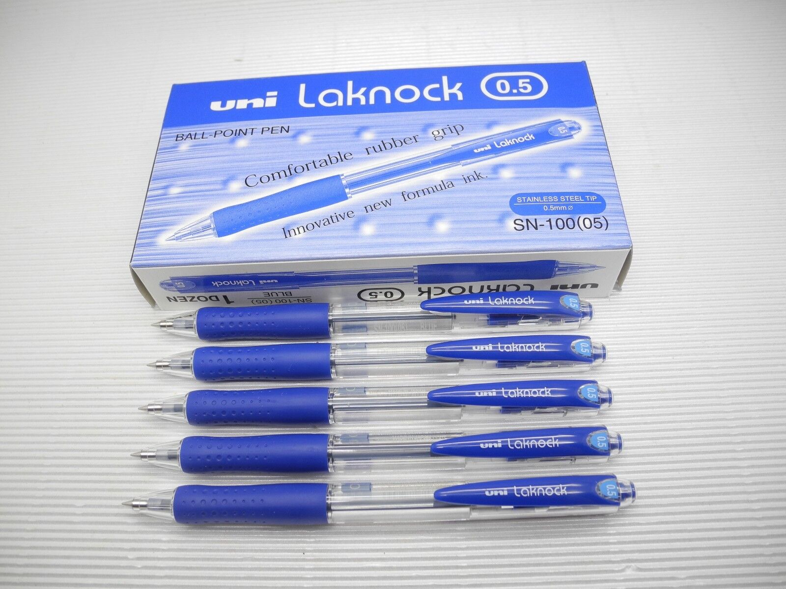 (Tracking No.)12pcs UNI-BALL Laknock SN-100 0.5mm ball point pen BLUE(Japan)