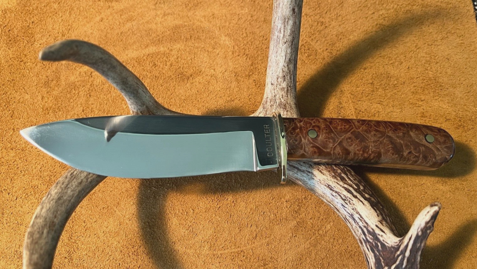 Custom Handmade Fixed Blade Hunting Knife With Sheath USA One of a Kind