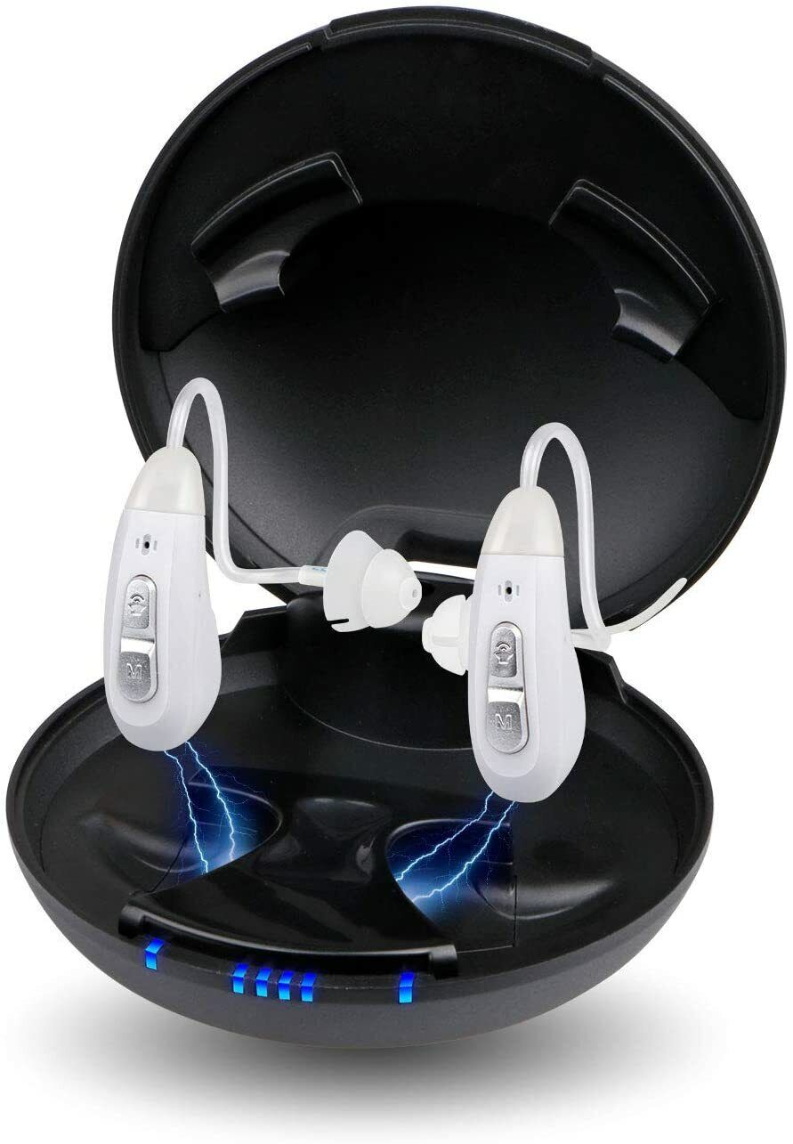 1 Pair Invisible Hearing Amplifier Rechargeable Digital Sound Device High Power