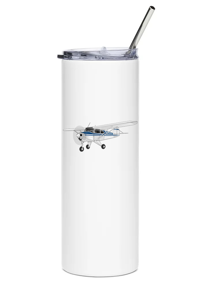 Piper Tri-Pacer Stainless Steel Water Tumbler with straw - 20oz.