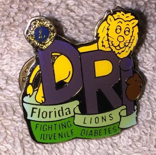 Lions Club Pin - Florida Lions DRI - Fighting Juvenile Diabetes