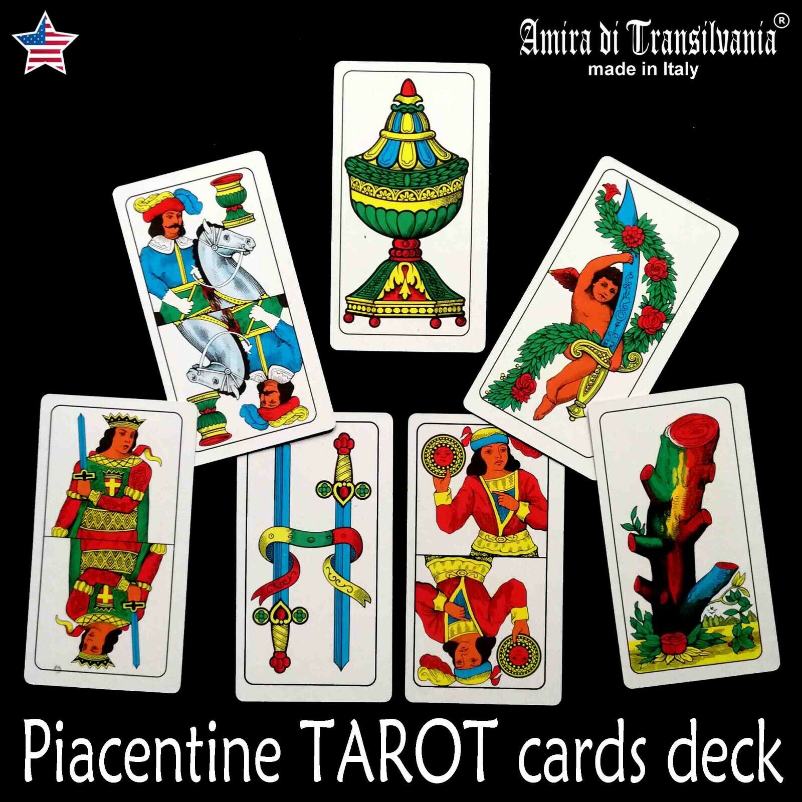 italian mini tarot card cards deck vintage minor major arcana rare witch oracle