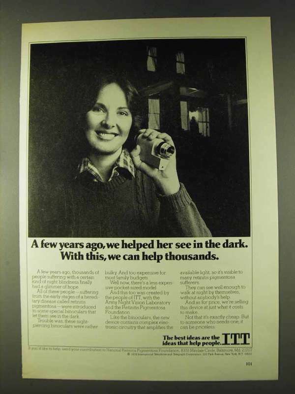 1979 ITT Night Vision Ad - Helped Her See In the Dark