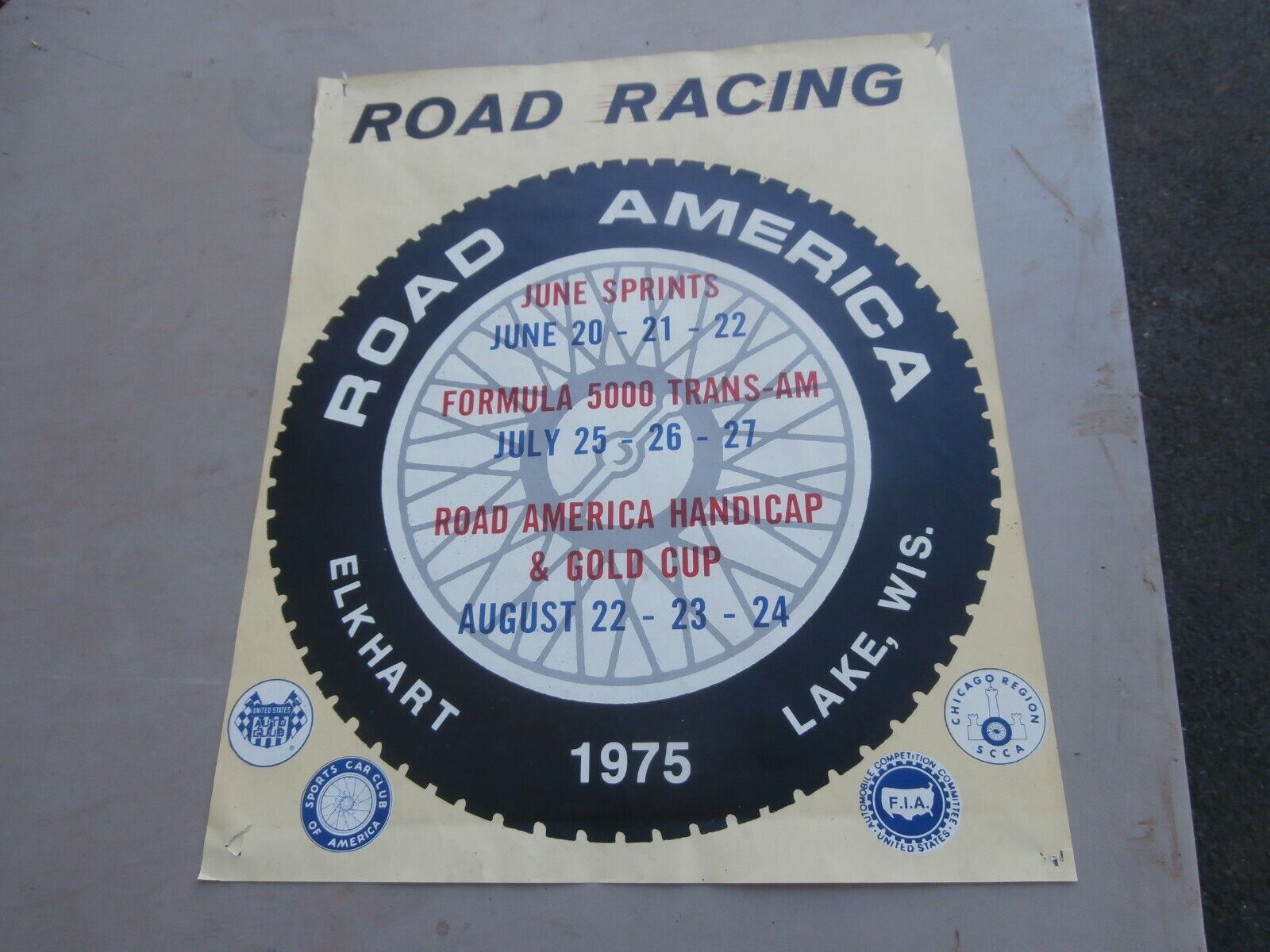 Vintage Racing  Poster 1975 Road America Elkhart Lake WI Formula Trans Am SCCA 