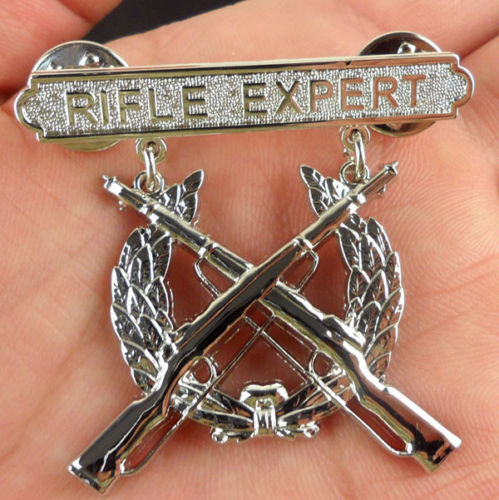 USMC US MARINE CORPS RIFLE QUALIFICATION EXPERT SHOOTING BADGE PIN