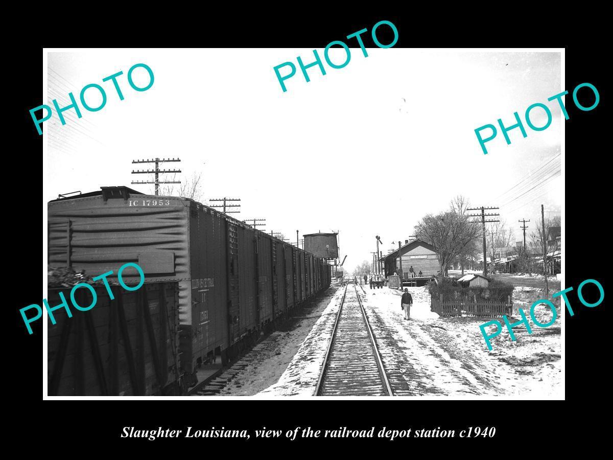 OLD 6 X 4 HISTORIC PHOTO OF SLAUGHTER LOUISIANA RAILROAD DEPOT STATION c1940